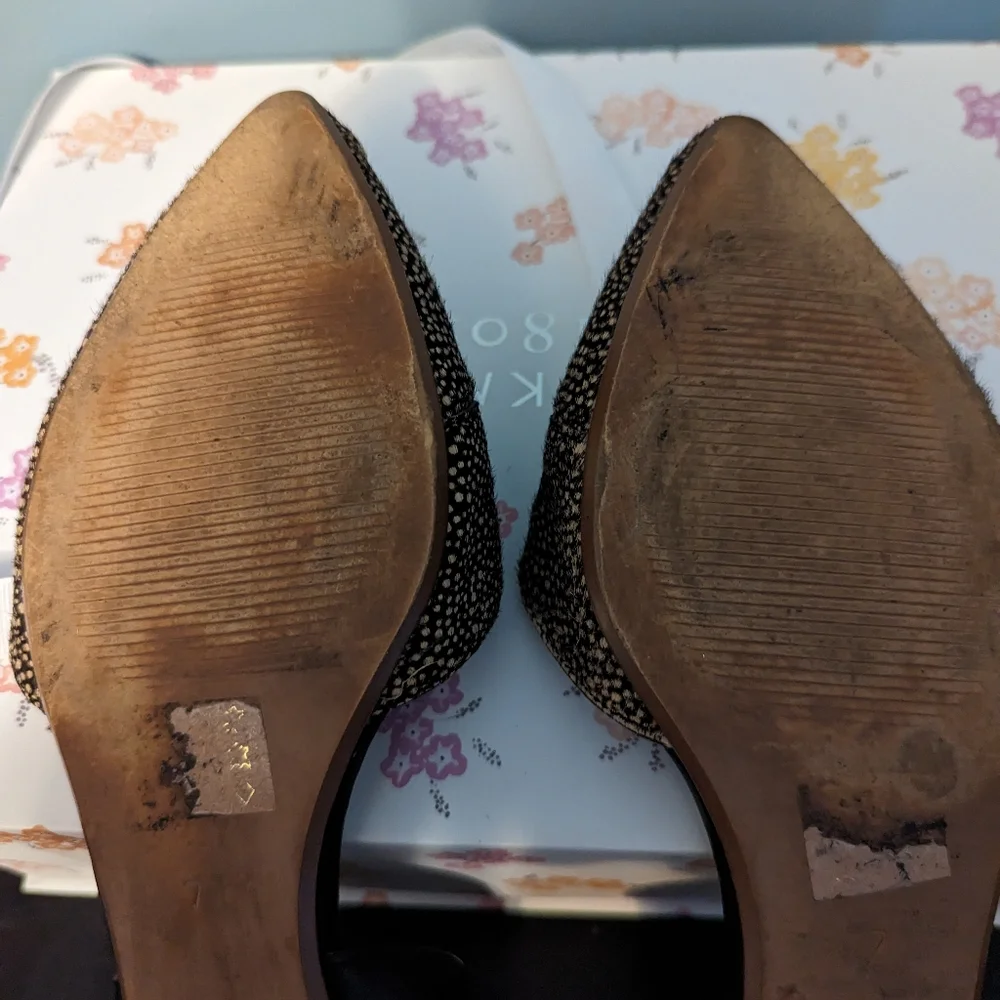 Madewell D'orsay flat in dotted calf hair, size 7